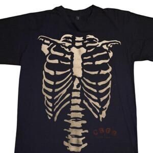 Black Gildan Heavy Cotton Skeleton T Shirt
